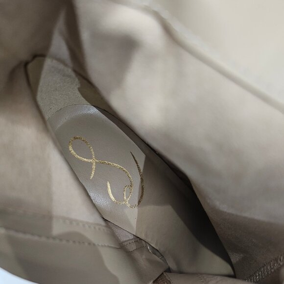 NEW Sam Edelman Weslie Ankle Bootie Womens 7 Tan Suede Wedge Pointed Toe Buckle - Picture 10 of 13